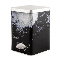 Купить Банка метал. квадратная 1 л с крышкой "Рис" (1/6/24) "MALLONY"