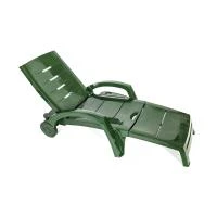 Купить Шезлонг пласт. складной на колесах 186*76,5*89 см (темно-зеленый) (1) "Стандарт пластик"