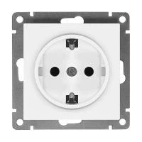 Купить Розетка UNIVersal Афина СУ 1 местная с/з белая А0028