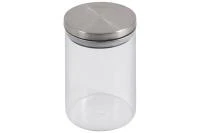 Купить Банка для сыпучих продуктов "OCEANO" 0,6 л стекло, нержав. крышка (1/24) "MALLONY"