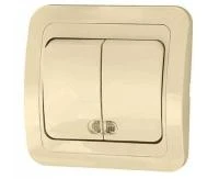 Купить Выключатель Makel Мимоза СУ 2 клавишный с подсветкой крем 25023