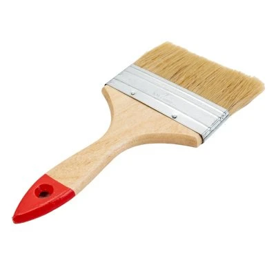 Купить Кисть плоская КЕДР №4 натур. щетина дерев. ручка 100мм 23409