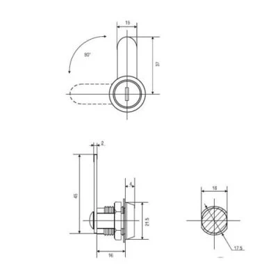 Купить Замок д/почтового ящика 16мм