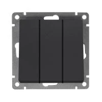 Купить Выключатель UNIVersal Афина СУ 3 клавишный графит А0043