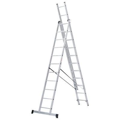 Купить Лестница-Стремянка трехсекц.НОВАЯ ВЫСОТА NV1230 алюм.3х11 ступ.2,93-7,09м  46488