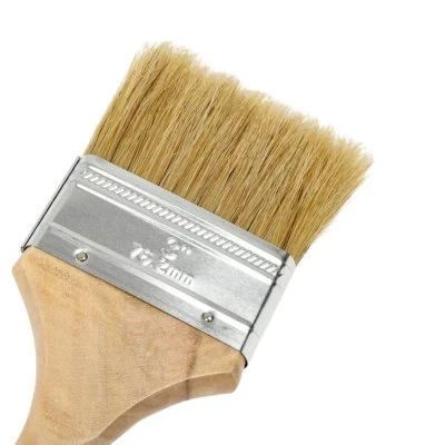 Купить Кисть плоская KRAFOR Евро №3 нат. щетина дер. ручка 75мм  49215