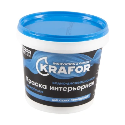 Краска В/Д Интерьерная Супербелая 1,5кг Крафор 42169