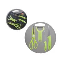 Купить Набор кухонный "CLASSICO" 5 предм. (нож 2 шт., ножницы, овощечистка, доска раздел.) (1/12) "MALLONY"