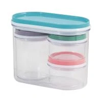 Купить Банки для хранения универсал. (набор 4 шт.) пластик. (1/12/48) "Рыжий кот" SB-1