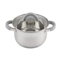 Купить Кастрюля нержав. "FELICITà" 2,9 л стекл. крышка, 18*11,5 см (1/6) "MALLONY"