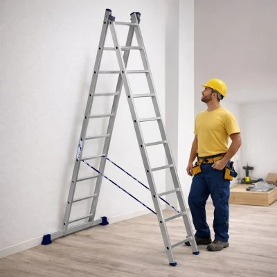 Купить Лестница-стремянка 2 секции по 10 ступеней (1) "Алюмет"