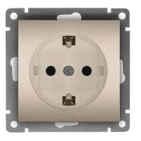Купить Розетка UNIVersal Афина СУ 1 местная с/з шампань А0028