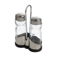 Купить Набор "SPEZIA" солонка и перечница на подставке (стекло, нержав.) (1/24/72) "MALLONY"