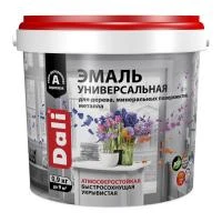 Эмаль акриловая "DALI" универс.  полуматов. база а (RAL 9010) 0,9 кг (1/6) "Рогнеда"