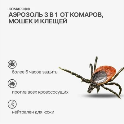 Купить Аэрозоль от комаров,клещей,мошек Комарофф 100мл