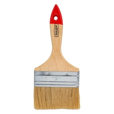 Купить Кисть плоская КЕДР №4 натур. щетина дерев. ручка 100мм 23409