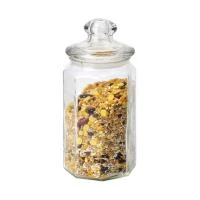 Купить Банка для сыпучих продуктов "LATTINA" 0,9 л с фигурной крышкой, стекло (1/24) "MALLONY"