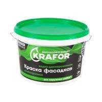 Краска В/Д Фасадная Особопрочная 3,0кг Krafor 26948 Краска В/Д Фасадная Особопрочная 3,0кг Krafor 26948