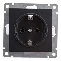 Купить Розетка UNIVersal Афина СУ 1 местная с/з графит А0028