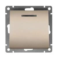 Купить Выключатель UNIVersal Афина СУ 1 клавишный с инд. шампань А0121