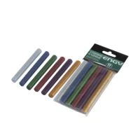 Купить Стержни клеевые для термопистолета 11 х 100 мм (цветные с блестками) набор 6 шт. (1/25/400) "ENGY"