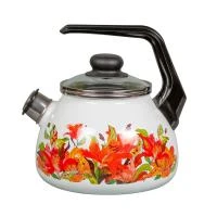 Купить Чайник эмалиров. со свистком "LILIANNA" белосн. 3 л (1/4) "VITROSS"  1RC12
