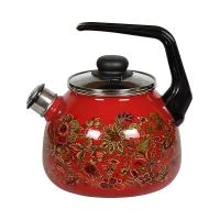 Купить Чайник эмалиров. со свистком "IMPERIO" вишнев. 3 л (1/4) "Стальэмаль"  1RC12