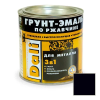 Грунт- эмаль по ржавчине "DALI"  3 в 1 черная (RAL 9005)  0,75 л (1/6) "Рогнеда"