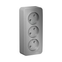 Купить Розетка открыт. уст. "BLANCA" 3-х местн. 16а, алюминий (1/6/12) "SCHNEIDER"