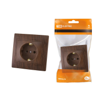 Купить Розетка с заземл. 16а 250в IP20 "Таймыр" бук (1/10/100) TDM SQ1814-0312