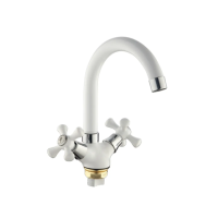 Купить Смеситель для умывальника R13332 двухвентильный, белый (1/10) "FRUD"