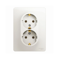 Купить Розетка "GLOSSA" 2-х местн. с заземл. 16а, перламутр (1/10/60) "SCHNEIDER"