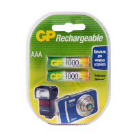 Купить Аккумулятор GP RECHARGEABLE 100AAAHC-2DECRC2  тип ааа, 1000 мач (2 шт. в блистере) (1/10/100)