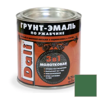 Грунт- эмаль по ржавчине "DALI" 3 в 1 молотковая зеленая  0,75 л (1/6) "Рогнеда"