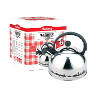 Купить Чайник нержав. 2,8 л со свистком, с рисунком (1/6) "MALLONY"  MAL-CITY-01