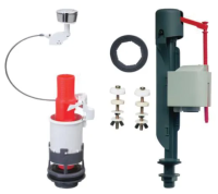 Купить Арматура водосливная "MD" 1 кнопка, нижний подвод, заливной клапан "JOLLYFILL" (1/20) "WIRQUIN"