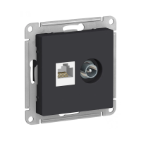 Купить Розетка компьютерная и телевизионная "ATLASDESIGN" TV+RJ45 (механизм) карбон (1/5/20) "SCHNEIDER"