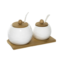 Купить Банки для сыпучих продуктов "Волна" 200 мл + 450 мл, с ложками на подст. (1/24) "BALSFORD" 194-48020