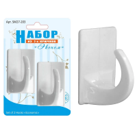 Купить Крючки "Эконом" пласт. клейкие (блистер 2 шт.) (1/12/144) "Мультидом" SM27-203