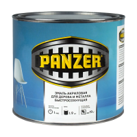 Эмаль акриловая полуглянцевая красная 1,9 кг (1/6) "PANZER"