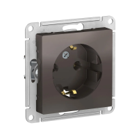 Купить Розетка "ATLASDESIGN" 1 местн. с заземл. (механизм) 16а, мокко (1/10/60) "SCHNEIDER"