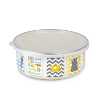 Купить Миска эмалиров. "Кантри" 0,75 л, 14 см пласт. крышка (1/6) "METROT"