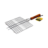 Купить Решетка-гриль 23*20 см дерев. ручка, 4 секции (1/24) "BBQ TIME" 80-017