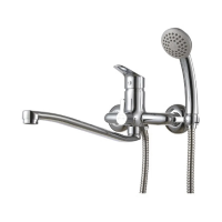 Купить Смеситель для ванн "PARTNER"  LM6553C  S-образный плоский излив (1/6) "LEMARK"