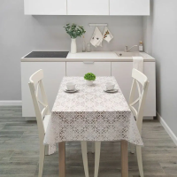 Купить Скатерть пвх "Муза" D=132 см круглая, арабеска (1/20) 014-WHITE