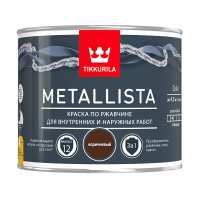 Краска по ржавчине  3 в 1 "METALLISTA"  коричневая  0,4 л (1/24) "Тиккурила"