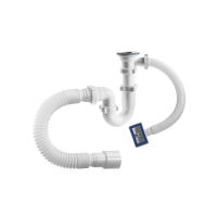 Купить Сифон 1 1/2" х 40 мм с переливом и гофротрубой (1/31) "ORIO" S-41049