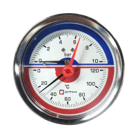 Купить Термо-манометр аксиальный 1/4", до 10 бар, до +120°с (1/100) "Стм"