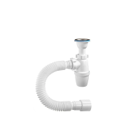 Купить Сифон 1 1/4" х 40 мм с литым выпуском и гофротрубой (1/40) "ORIO" а-32089