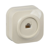 Купить Розетка компьютерная открыт. уст. "GLORY" 1 местн. рк10-хк, RJ45, кремовый (1/30/360) "IEK"